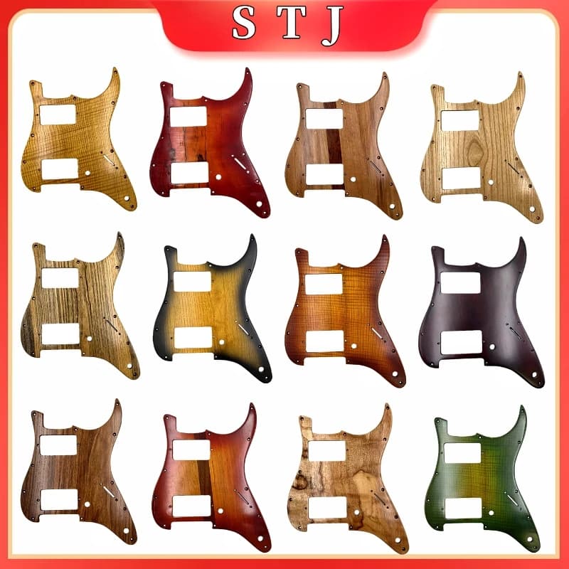 Pickguard en bois massif pour guitare électrique HH, plaque à gratter faite pour 11 trous, accessoires de guitare, 1 pièce