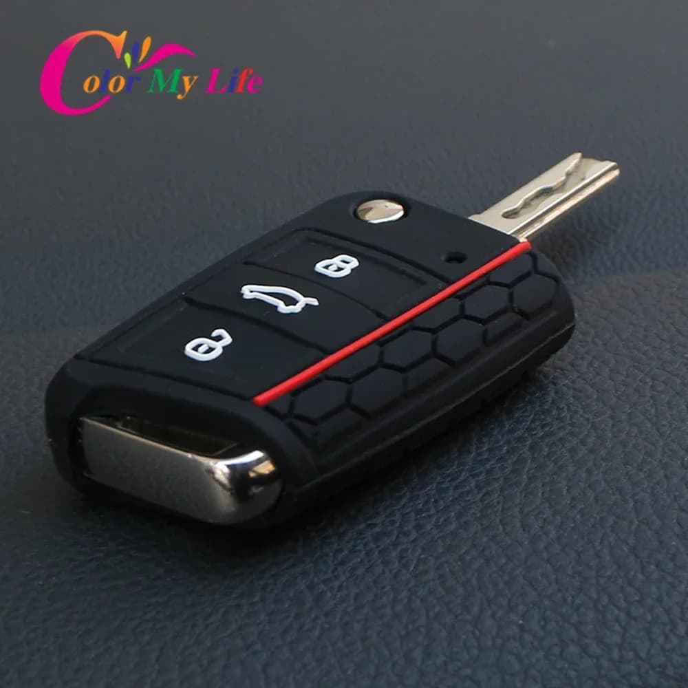 Housse de Protection en Silicone pour clé de voiture, étui porte-clé adapté à Volkswagen VW Golf 7 MK7 7.5 2013 – 2019, accessoires