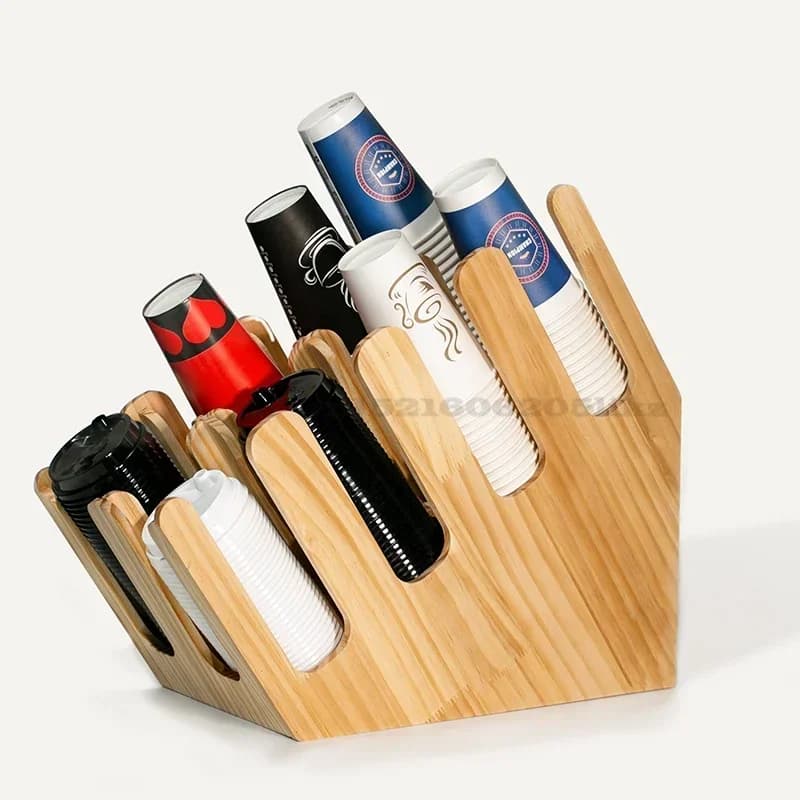 Support de rangement pour gobelets en papier jetables, incassable, organisateur de magasin de thé au lait, couvercle de comptoir de Bar et porte-canaille, utilisation multi-scènes