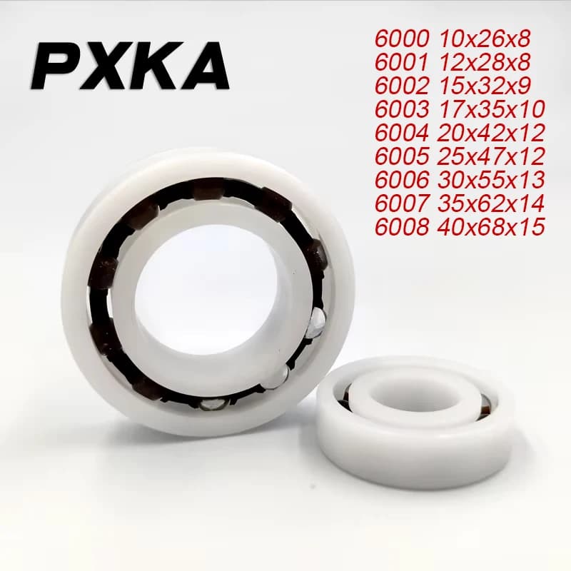 Roulement en plastique POM 6000 6001 6002 6003 6004 6005 6006 6007 6008, isolation résistante à la corrosion et étanche, 2 pièces, 10 pièces