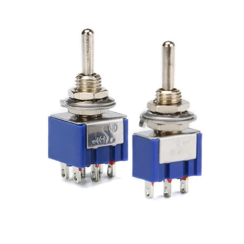 5 pièces interrupteur à bascule ON-ON/ON-OFF-ON 3/6 broches 2/3 positions verrouillage MTS-102 103 202 AC 125 V/6A 250 V/3A bouton d'alimentation interrupteur voiture