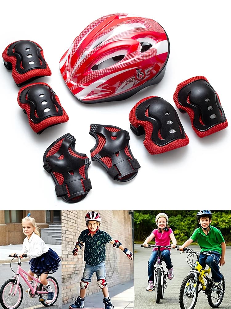 Ensemble d'équipement de protection Rollerblading pour enfants, protège-casque, genouillères, coudières, poignets, garçons, filles, vélo, planche à roulettes, ski, scooter, sports