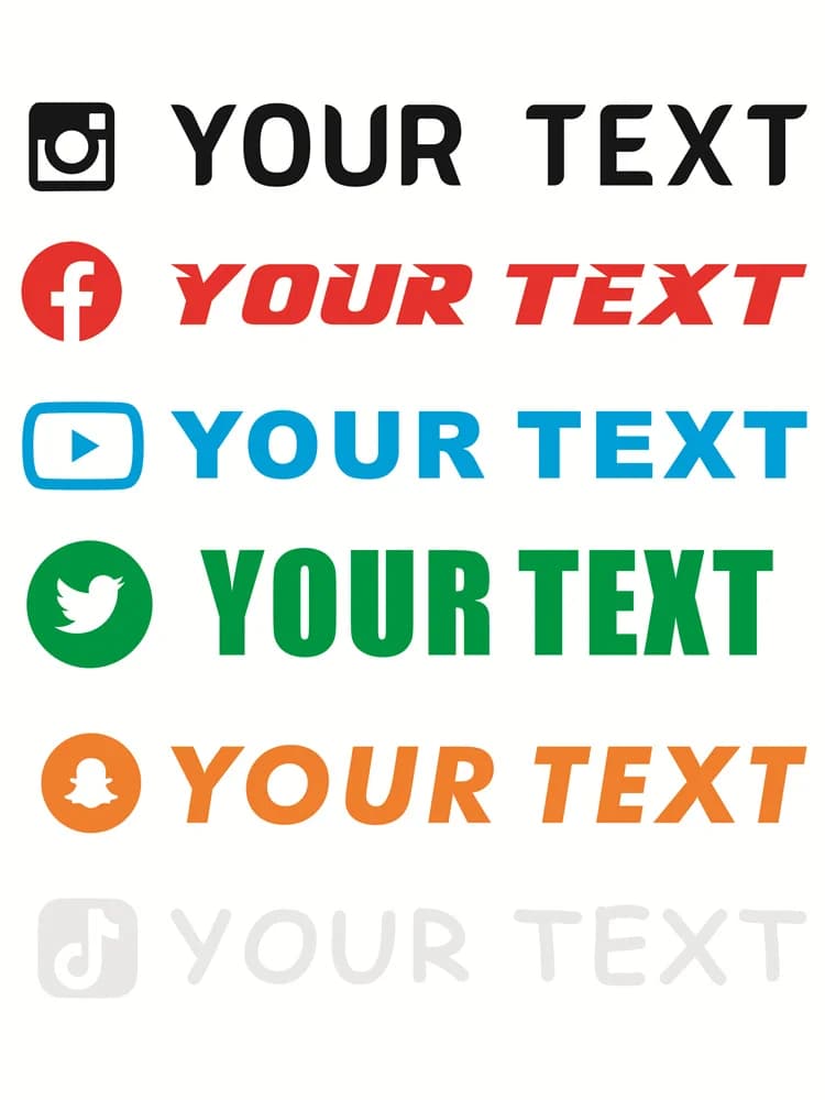 Autocollant Personnalisé pour Voiture et Moto : Texte Anglais, Chinois, Japonais, Hébreu, Nom, Logo, YouTube, Snapchat, WEBSITE, FACEBOOK, Instagram