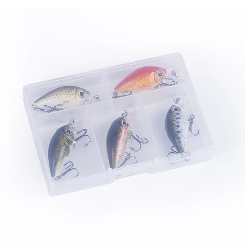 Hanlin-Leurres de pêche flottants, appâts artificiels durs, mini manivelle, matériel de pêche, Wobblers trempés, chaud, 3 pièces, 5 pièces, 48mm, 3.8g