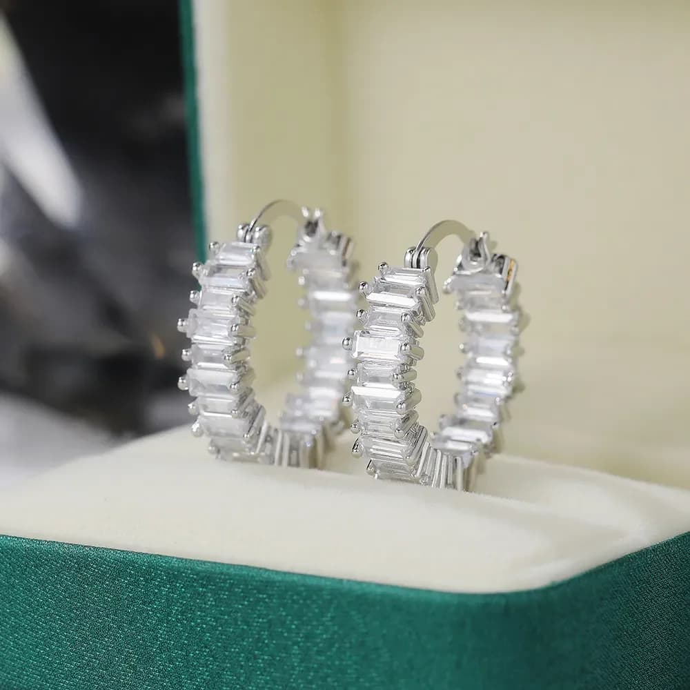 Huitan – boucles d'oreilles couleur argent/or pour femmes, haute qualité, cerceau pour fête de mariage, bijoux polyvalents de luxe en zircone cubique