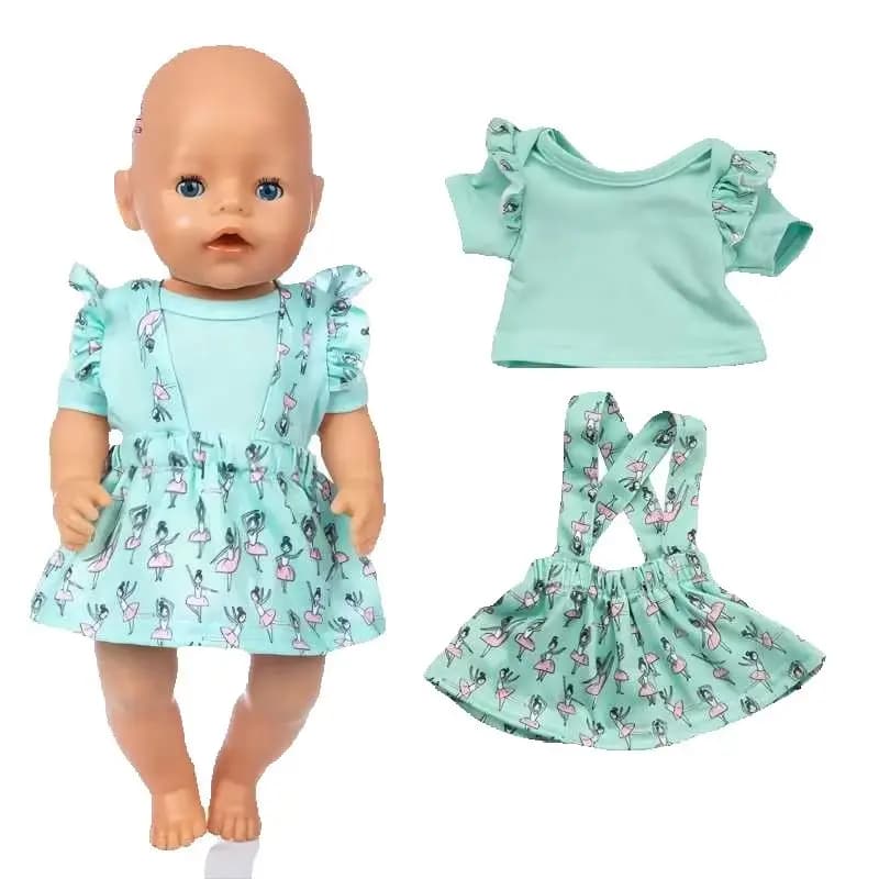 Jupe à bretelles d'été verte pour bébé, tenue Reborn Butter, 40cm, 43, 17"