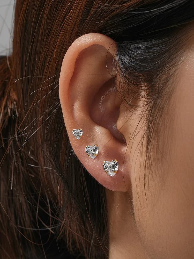 Aide 925 en argent Sterling étoile diamant boucles d'oreilles pour les femmes Mini zircon cubique bijoux géométrique oreille goujon ensemble bijoux cadeau