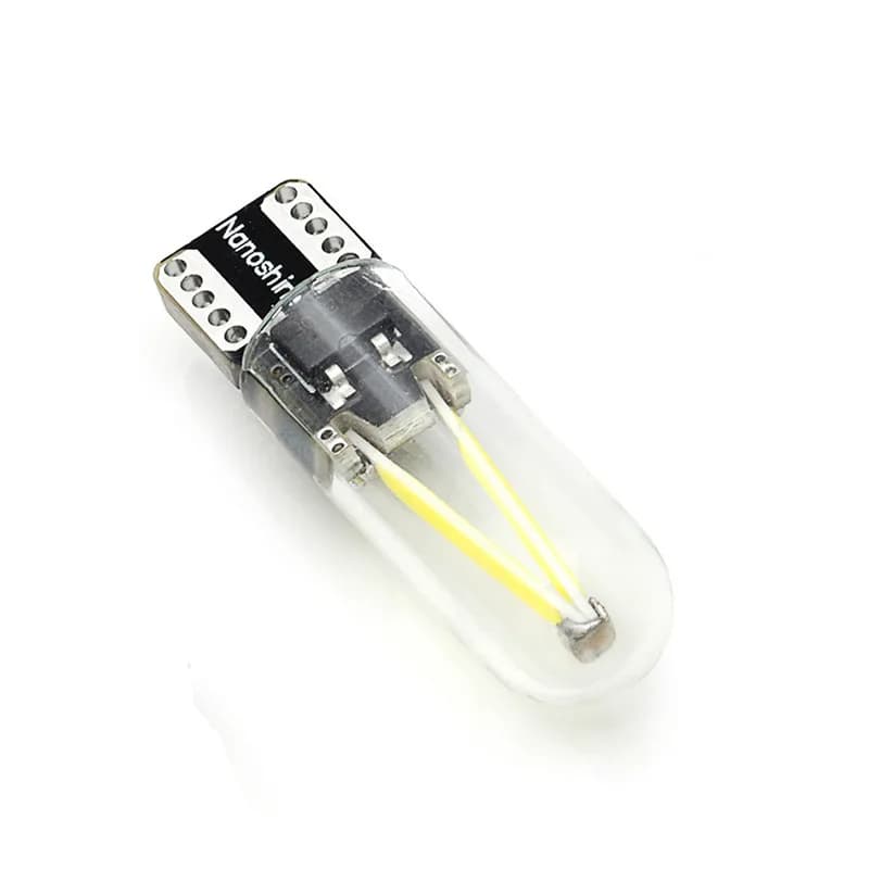 1x W5W Led T10 Cob verre lumière de voiture Led Filament Auto Automobiles lecture dôme cale plaque d'immatriculation ampoule lampe DRL voiture style 12v