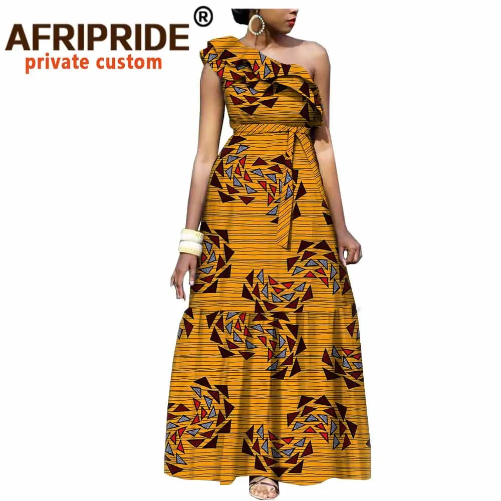 AFRIPRIDE-Robe décontractée en coton Batik pour femme, tailleur, mode africaine, A1825111