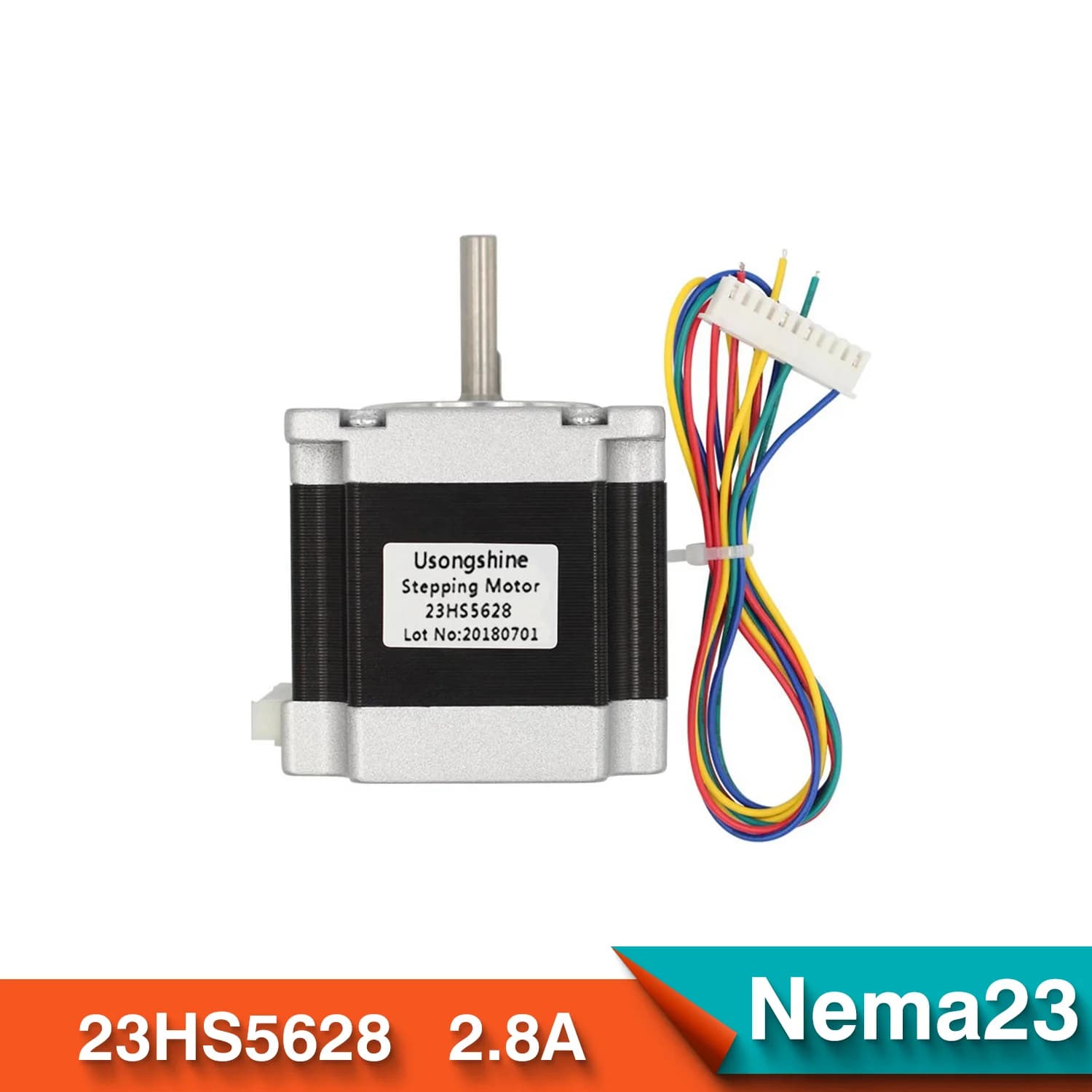 Moteur pas à pas Nema 23 23HS5628 4 fils, 57 165 Oz-in, 56 mm, 2,8 A, 6,35 mm/8 mm avec câble, pour CNC, laser, meulage, découpe plasma