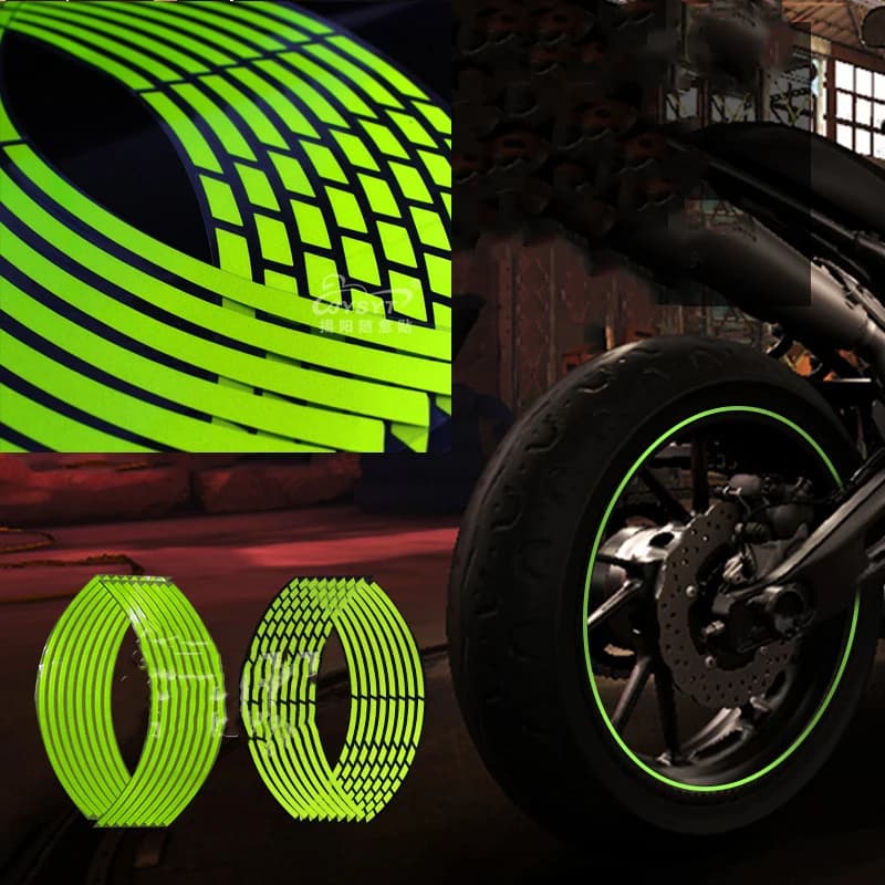 Autocollant réfléchissant universel pour jante de roue de moto, 10 ''/12''/14''18'', accessoire de moto, bande réfléchissante pour voiture