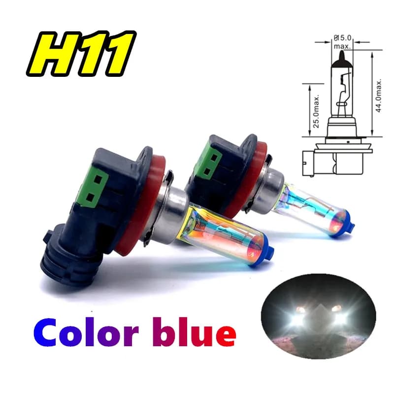 2 pièces H11 12V55W arc-en-ciel bleu Plasma PGJ9-2 voiture Quartz halogène ampoule antibrouillard Automobile phare