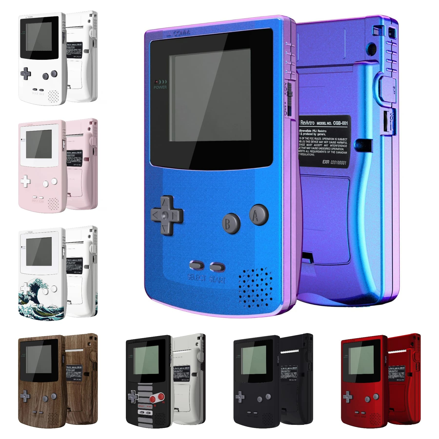 eXtremeRate IPS Ready Coque de protection complète améliorée avec boutons pour Gameboy Color pour GBC - Convient pour GBC OSD IPS