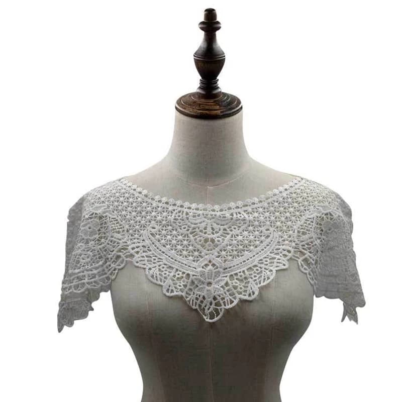 Faux Col en Dentelle Fine Ajourée, Châle, Pull, Jupe à Bretelles Courtes, Faux Col, Poignées, Cols Amovibles, Protection Solaire, Été