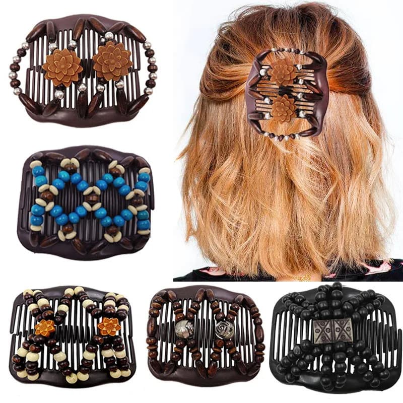Peigne à cheveux magique Vintage pour femmes, perles élastiques, accessoires pour cheveux, porte-chignon, pinces à cheveux, peigne à griffes, couvre-chef extensible, coiffure