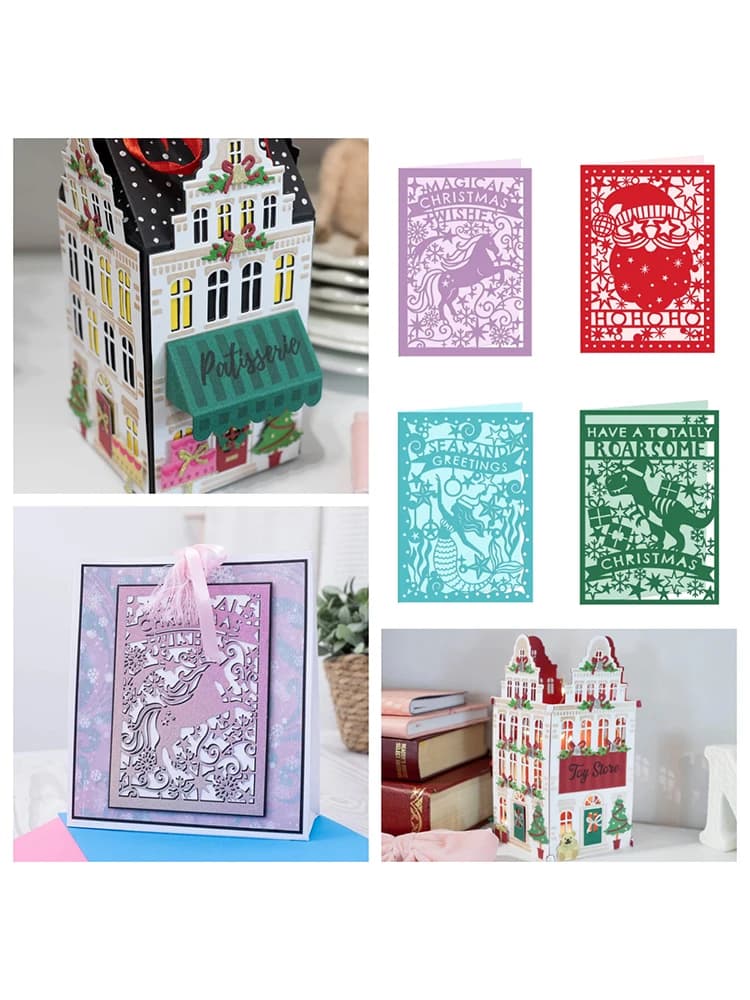 Matrices de découpe en métal licorne de Noël magique, pour scrapbooking, journal intime, cartes de vœux, décorations de cadres photo, gaufrage, nouveauté 2026