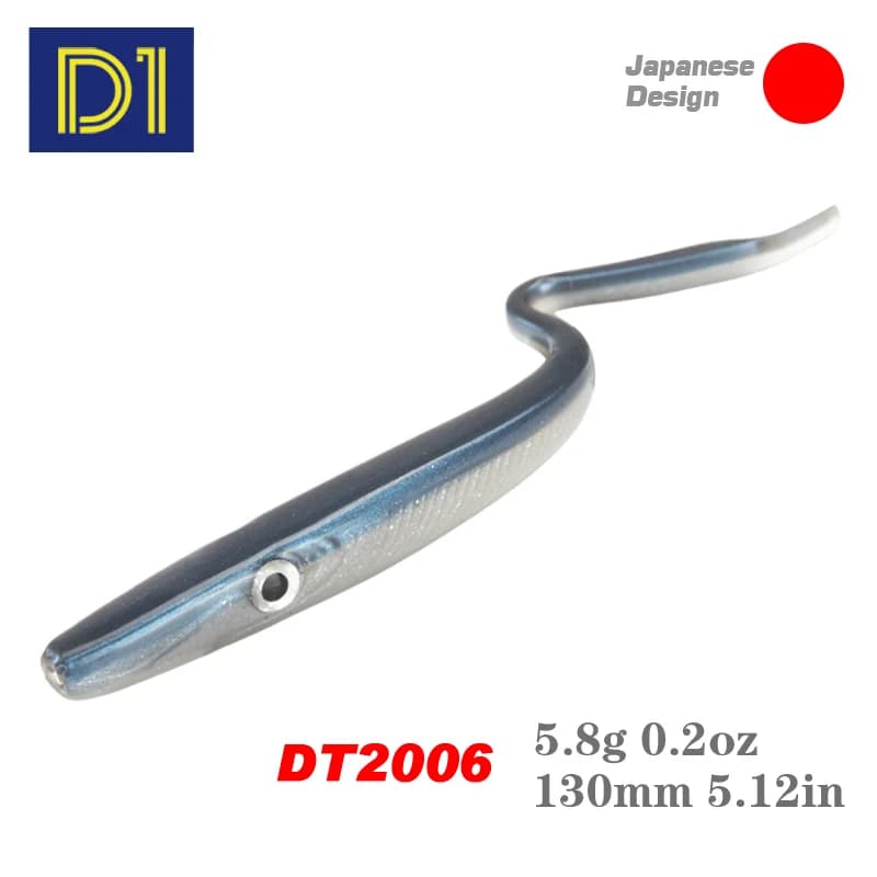 D1 Crazy Slug – leurres de pêche souples et chauds, 130mm, 6 pièces/sac, appâts artificiels en Silicone, ver, alose, anguille, seiche 2020, matériel de pêche