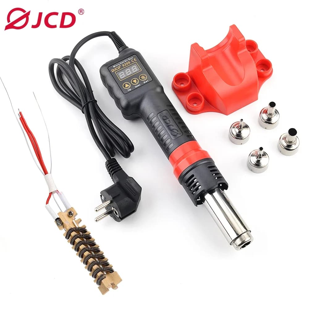 JCD 750W Micro pistolet à Air chaud 8208 Portable LCD affichage Station de reprise pistolet thermique sèche-cheveux température réglable BGA outils de soudage