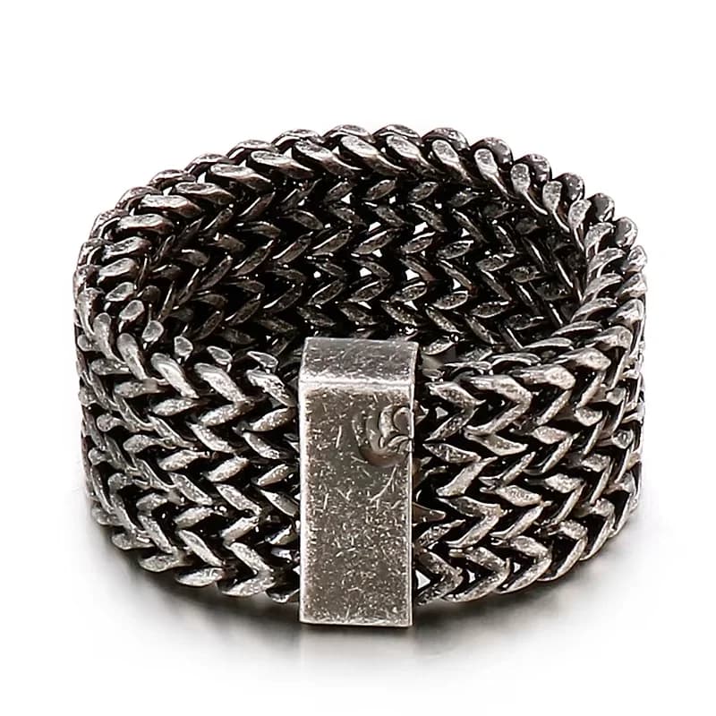 Fongten-Bague en maille d'acier inoxydable pour hommes, JoCharm, Hip Hop, Doigt, Bijoux pour documents multiples