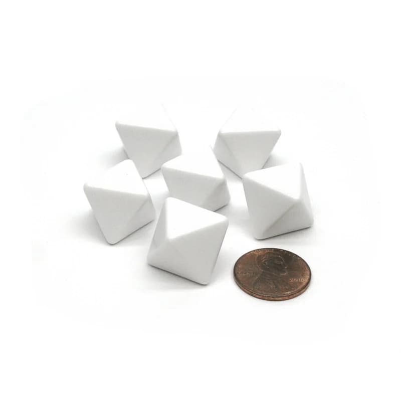 Dés blancs vierges D8, longueur latérale 18mm, 10/20/50 pièces, dés à 8 faces pour jeux de société, accessoires de jeu DTY