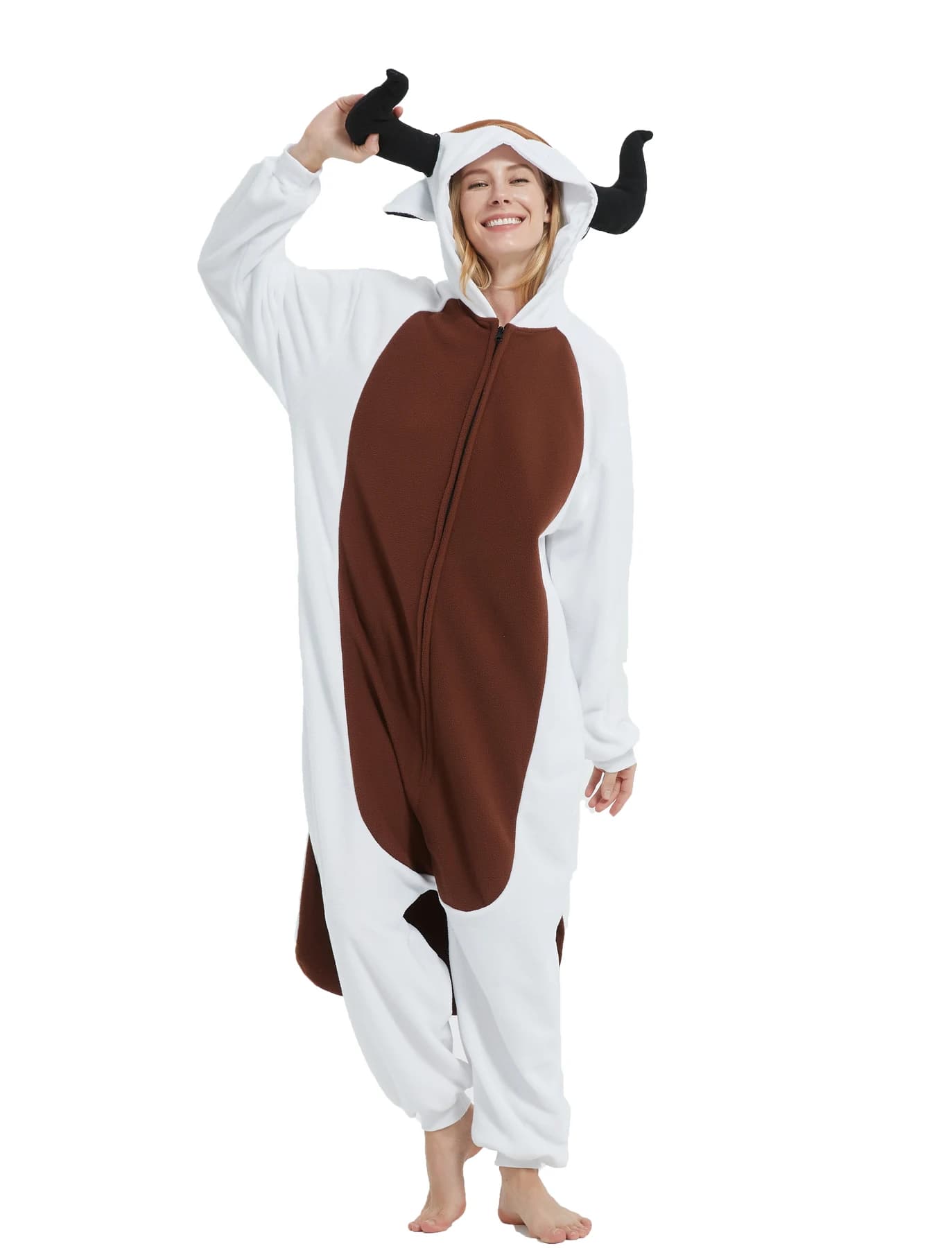 Pyjama en forme de vache blanche pour homme et femme, Costume de Cosplay, Costume de nuit, Animal, cadeau de noël pour enfant, Appa Kigurumi