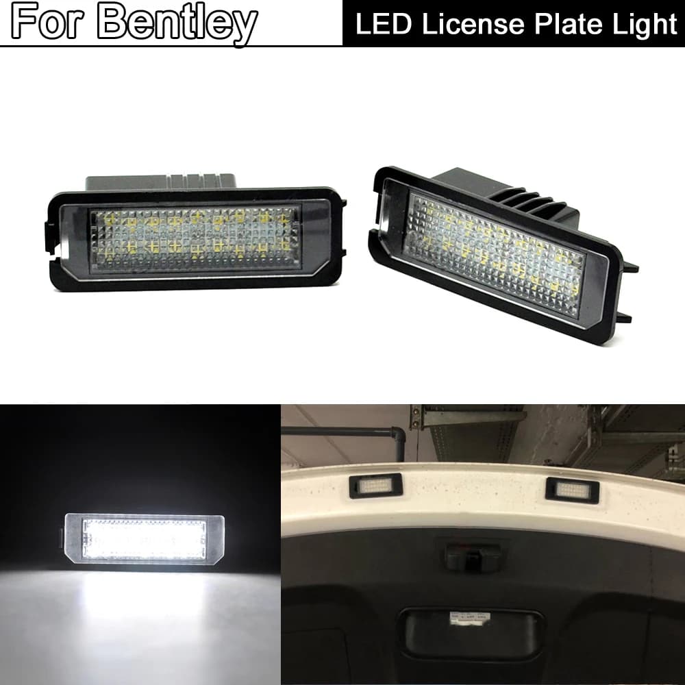 Lumière de plaque d'immatriculation à LED blanche, 2 pièces, pour Bentley Continental GT/GTC pour vol Continental Mulsanne, bleu, bleu marine