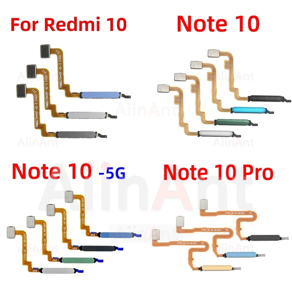 Bouton d'Alimentation Latéral pour Xiaomi Redmi Note 10 10s Pro 4G 5G, Capteur d'Empreinte Digitale, Câble Flexible