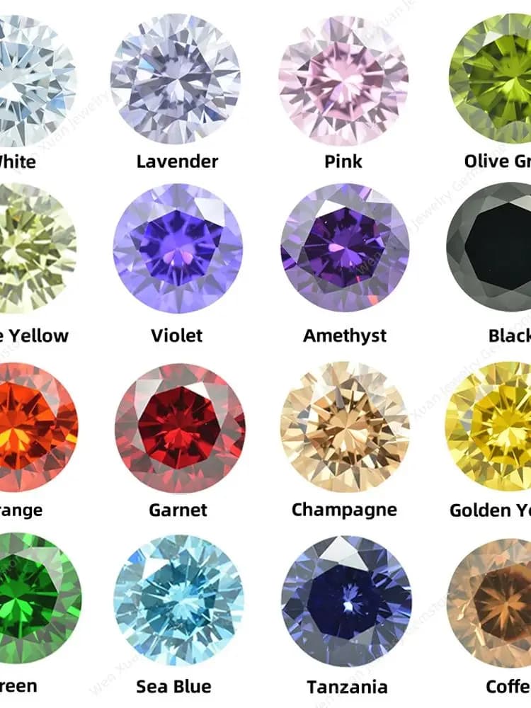 100pcs 0.8~4.0 Round Cut Multi Various colors loose cubic zirconia bead zircon stone aaaaa For Diy jewelry