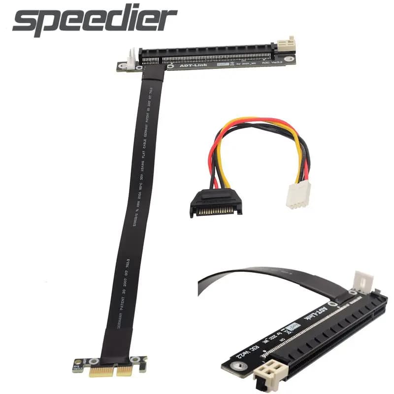 ADT PCI Express-Adaptateur Riser pleine vitesse pour GPU AMD NVIDIA, x16 à x1, BTC Mining Card, Gen3.0, PCIE 1x à 16x