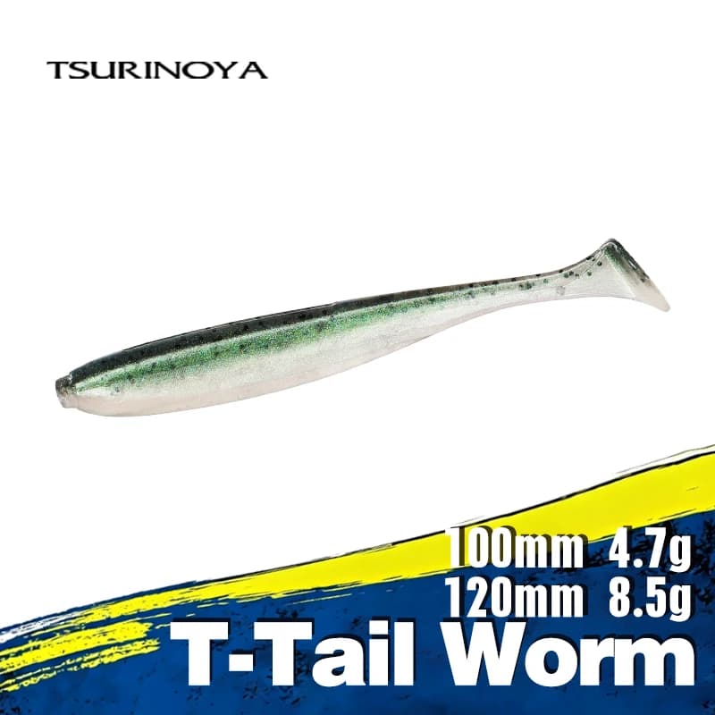 TSURINOYA leurres souples T queue ver 3.94 pouces 4.72 pouces appâts artificiels en Silicone souple pour la pêche au bar carpe Wobblers ajouter des odeurs de poisson
