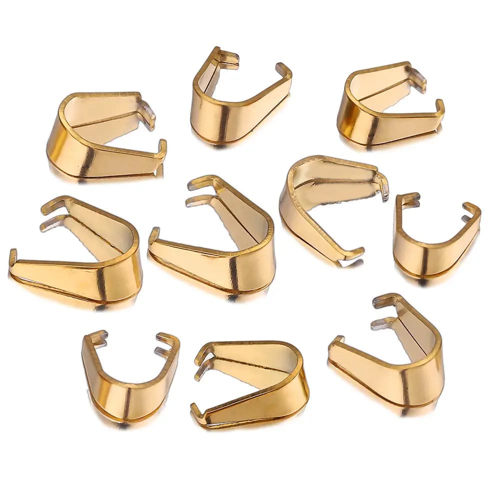 Fermoirs en acier inoxydable, 50 pièces, pour connecteur de bijoux, breloque de Bracelet, graines de Melon, boucle pendentif, Clip, résultats de bricolage