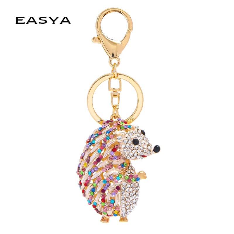 Nouveau porte-clés en forme de hérisson, pendentif, peluche, porte-clés animal, pour voiture et sac, petit pendentif raffiné, porte-clés pour couple