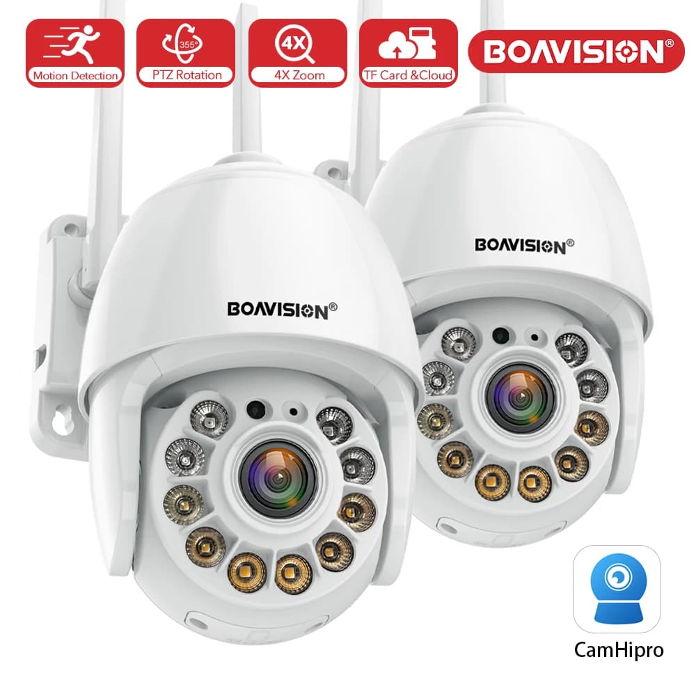 Mini caméra IP WIFI PTZ, Zoom numérique 4X, suivi de mouvement, Audio bidirectionnel, 1080P, Vision nocturne en couleur, pour l'extérieur, 1 pièce/2 pièces