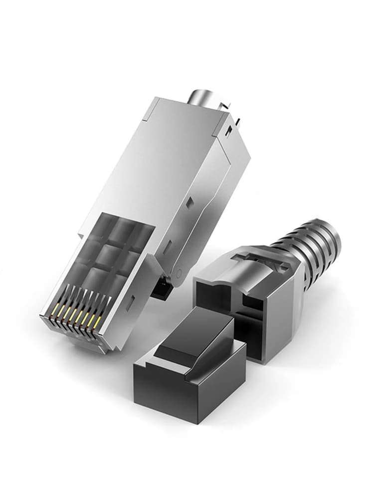 Connecteur Rj45 ZoeRax CAT8 /CAT7 /CAT6A, extrémités RJ45 blindées sans outil, fiche de terminaison de champ Cat8-40Gbps