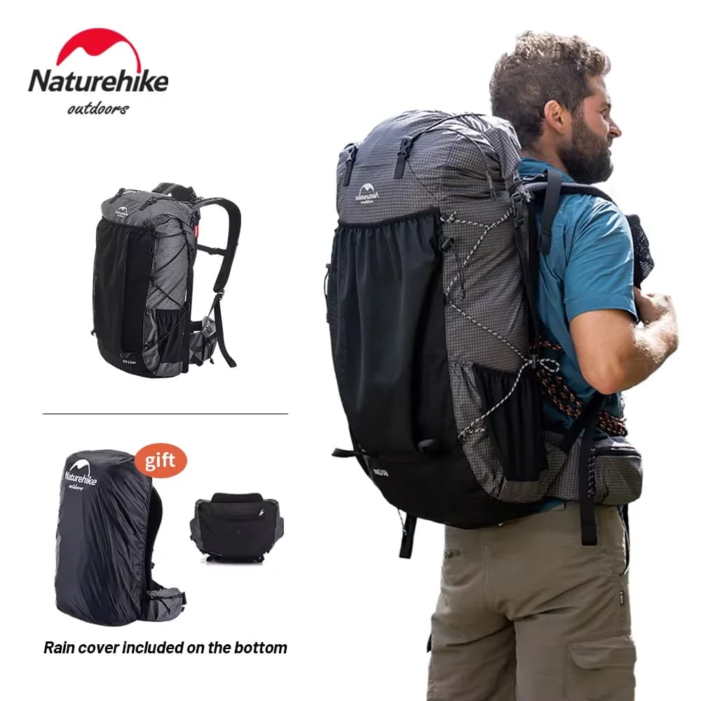 Sac à dos Naturehike pour homme 40L, sac à dos d'escalade, sac de voyage, sac à dos de pêche, trekking, camping, randonnée avec housse