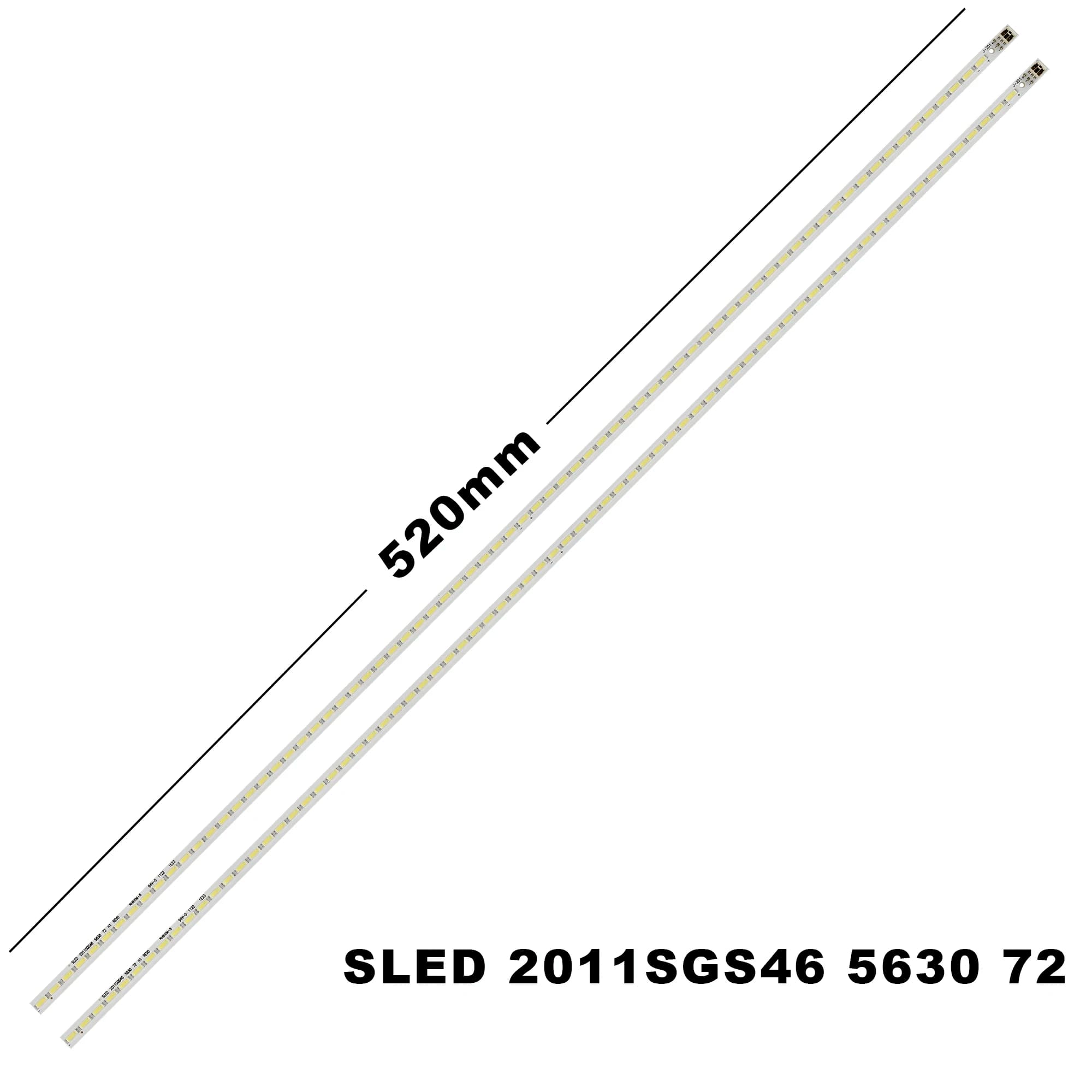 Barre LED 72 LED 520MM SLED 2011SGS46 5630 72 H1 REV0 pour 46-DOWN LJ64-03035A LTA460HJ15 LTA460HJ14 46SL412U 46FT5453 KDL-46EX521