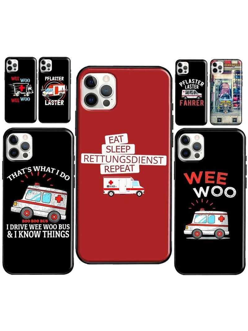 Coque souple Ambulance EMS Paramedic pour iPhone, coque de téléphone pour iPhone 13 12 11 14 Pro Max XS Poly X 12 13 mini SE 2020 6S 7 8 Plus