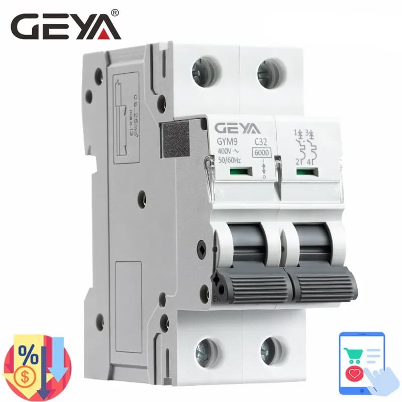 GEYA GYM9 2P 6KA capacité de rupture MCB Din Rail Mini disjoncteur 6A-63A Type AC fabricant Direct usine