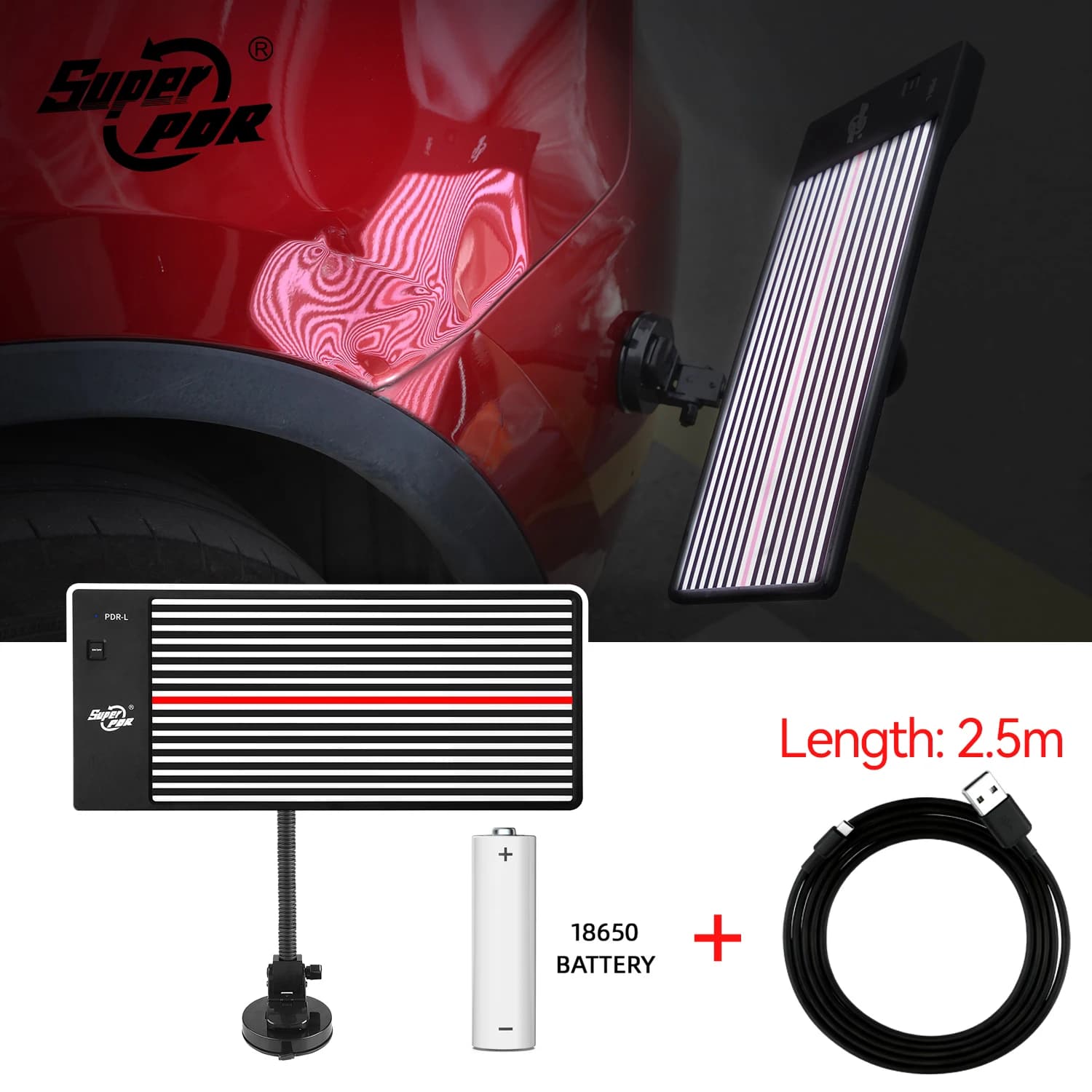 Outils de lampe de panneau de ligne Super PDR, lumière de fil de débosselage, outils de réparation de réflecteur de bosses, aide à la réparation de la dépression de voiture, lampe LED