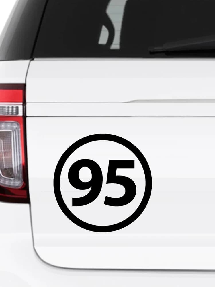 Autocollant de voiture en vinyle drôle, autocollant rond numéro 95, autocollants étanches sur pare-chocs de camion, fenêtre arrière, CK20219 #