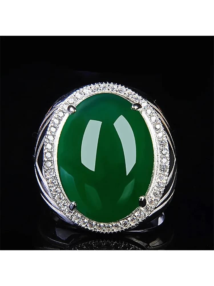 Bague chinoise en Jade naturel sculpté à la main, vert goutte d'eau, bijoux Boutique de mode, bague en Agate rose, cadeau populaire, ouverture réglable