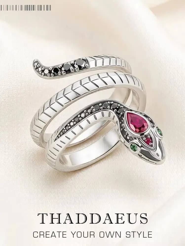 Bague serpent pierres noires Style européen, bijoux fins classiques pour femmes, tout nouveau cadeau en argent Sterling 925 pur