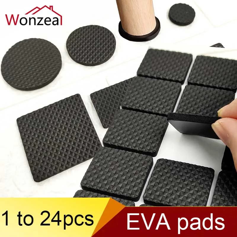 Coussinets en caoutchouc pour pieds de chaise, 1-24 pièces, tapis antidérapant, amortisseur de pare-chocs, rond, carré, auto-adhésif, matériel de protection des pieds de Table