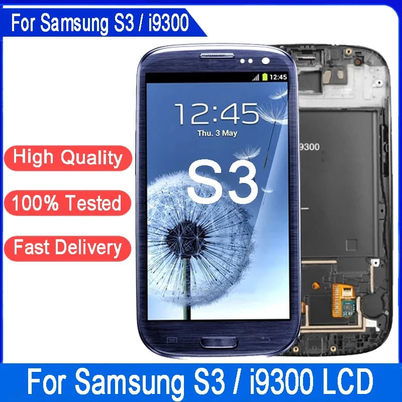 4.8 "SUPER AMOLED LCD pour Samsung i9300 i9300i i9301 i9305 i747 LCD écran tactile numériseur assemblée pour Samsung S3 LCD