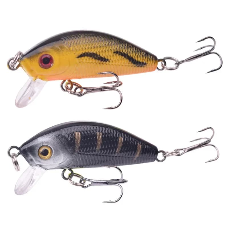 Mini leurre flottant vairon Wobblers, appât dur artificiel en plastique pour truite, appât dur, manivelle, matériel de pêche au bar, 5cm, 3.8g