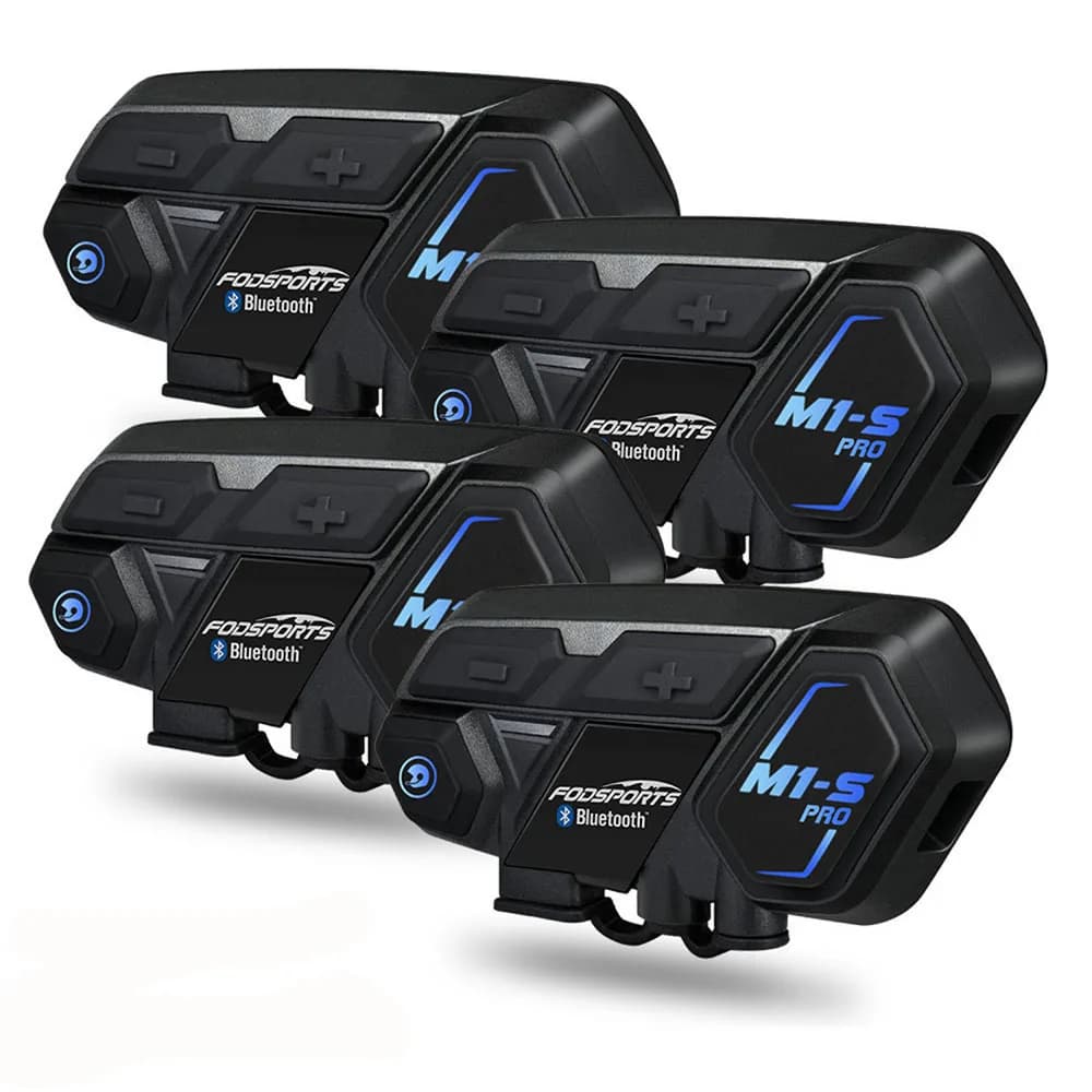 4 pièces Fodsports M1s Pro casque de moto interphone casque Bluetooth 8 coureurs Duplex complet M1-s Intercomunicador Moto étanche FM