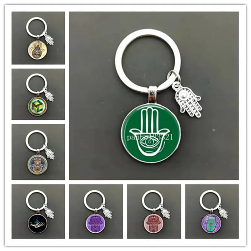 Porte-clé porte-clé porte-clé porte-clé main yeux de Fatima porte-monnaie porte-clé porte-clé amulette porte-monnaie boucle pendentif pour voiture femme
