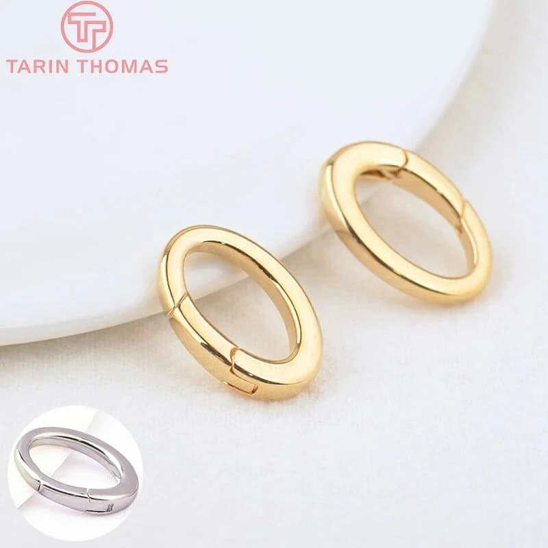 (3253)2 pièces 13x18MM 24K couleur or laiton ovale connecteur fermoirs pour breloques pendentifs haute qualité bijoux à bricoler soi-même faisant des résultats
