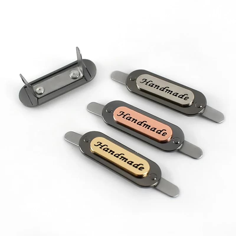 Deepeel-Boucles décoratives artisanales faites à la main pour sac à main, étiquette attro en métal, accessoires de couture, matériel de bricolage, 35x12mm, 10 pièces, 30 pièces, 50 pièces