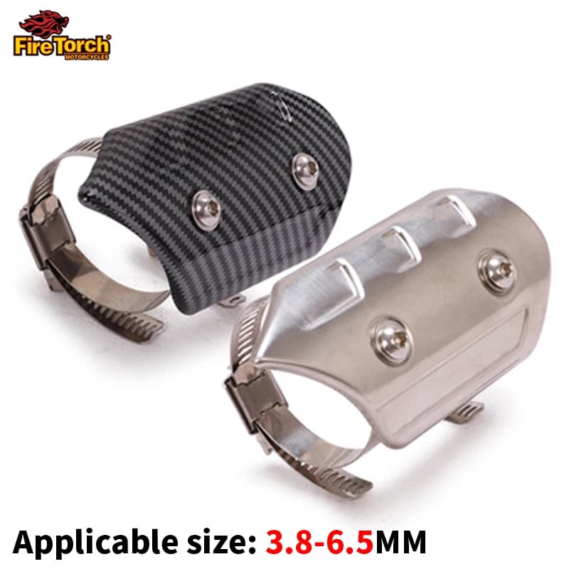 Bouclier thermique universel pour tuyau d'échappement de moto, couverture en Fiber de carbone, isolation thermique, protecteur de silencieux Anti-brûlure, 3.8mm à 4.5mm